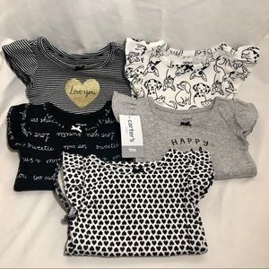 NWT Carters 9mo Baby Girl 5-pack Bodysuits